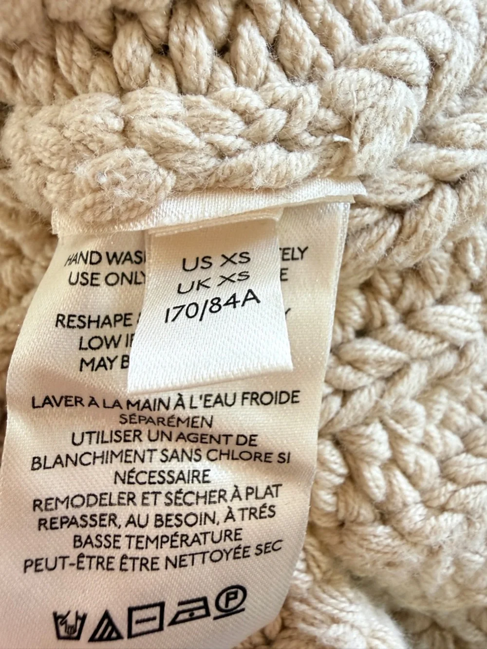 Free People My Only Sunshine Sweater Womens XS Beige Chunky Knit Mock Neck